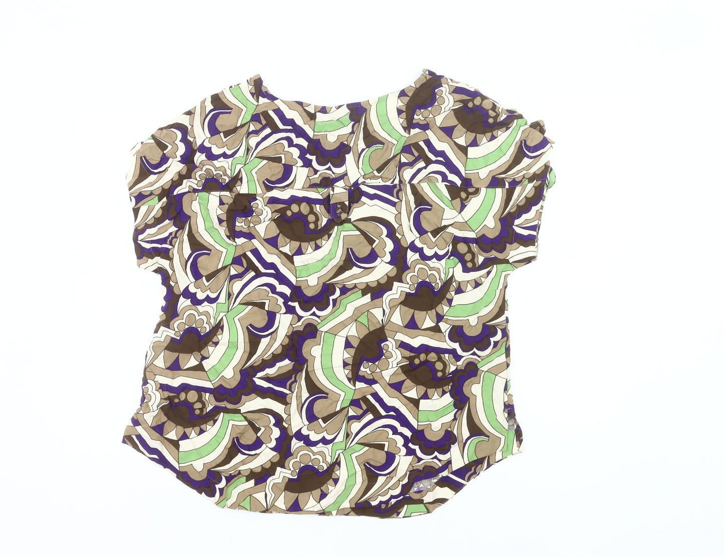 Next Womens Multicoloured Geometric Tunic Blouse Size 12