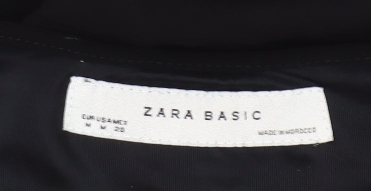 Zara Basic Women Black M Shift Dress 3/4 Bell Sleeve