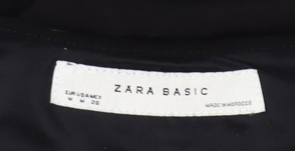Zara Basic Women Black M Shift Dress 3/4 Bell Sleeve