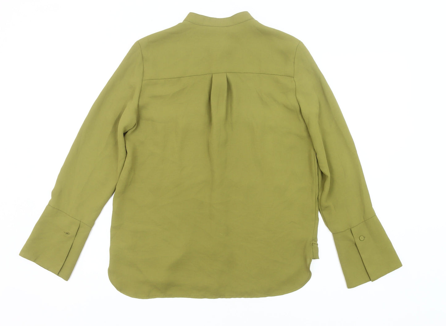 Mango Womens Green XS Button-Up Shirt Long Sleeve Polyester