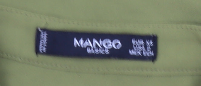 Mango Womens Green XS Button-Up Shirt Long Sleeve Polyester