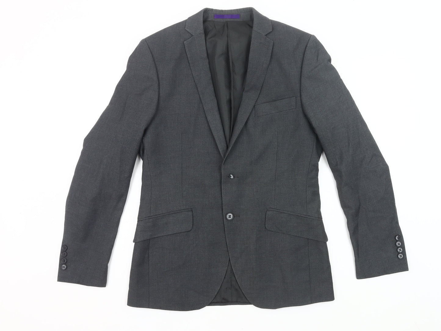 New Look Men’s Grey Blazer Jacket 36R Regular Fit Single Breasted