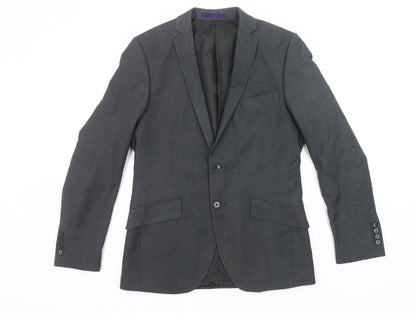 New Look Men’s Grey Blazer Jacket 36R Regular Fit Single Breasted
