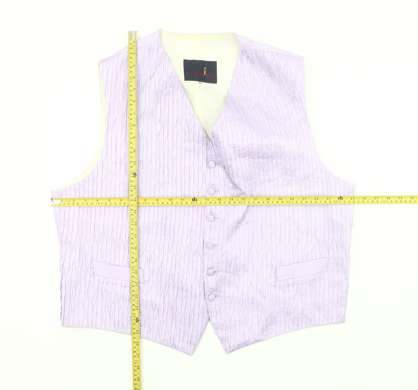 Swarbrick's Men's Purple Waistcoat Formal Striped Size 52