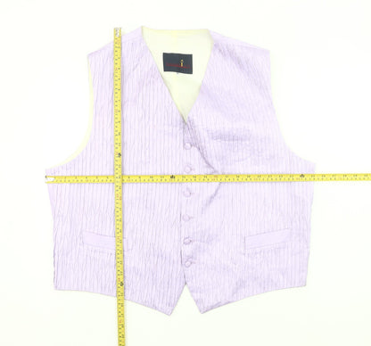 Swarbrick's Men's Purple Waistcoat Formal Striped Size 52
