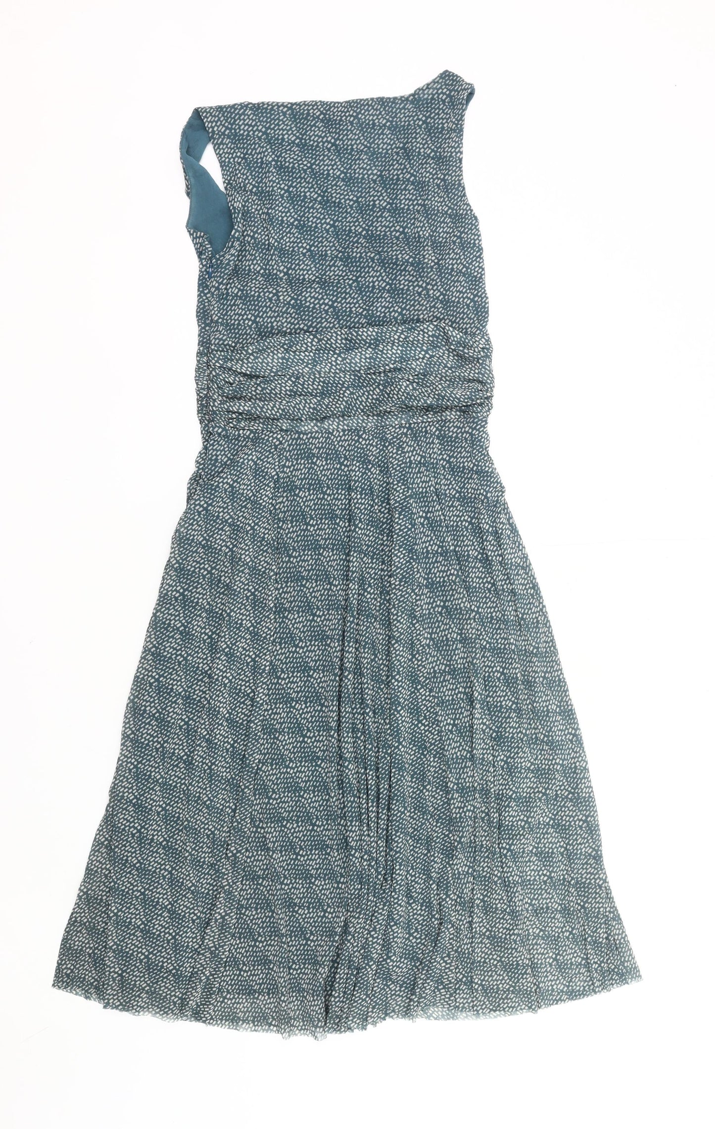 Monsoon Women’s Blue Viscose Wrap Dress Size 10 Sleeveless