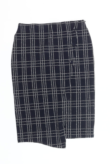 Next Women Black Check Pencil Skirt Size 12 Workwear