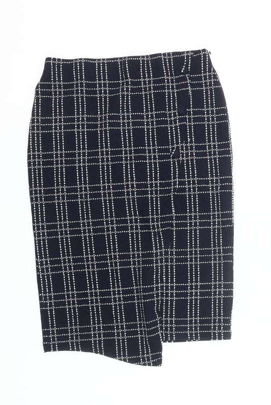 Next Women Black Check Pencil Skirt Size 12 Workwear