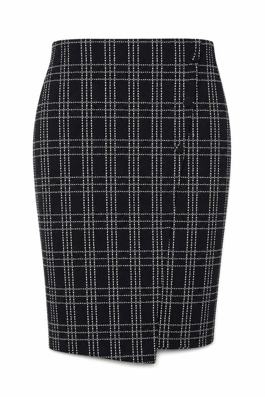Next Women Black Check Pencil Skirt Size 12 Workwear