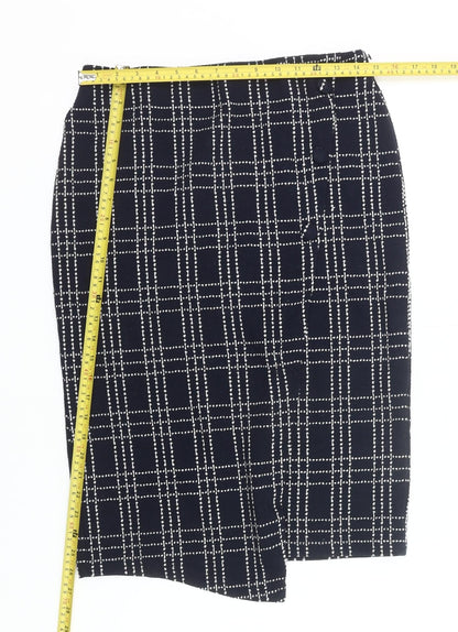 Next Women Black Check Pencil Skirt Size 12 Workwear