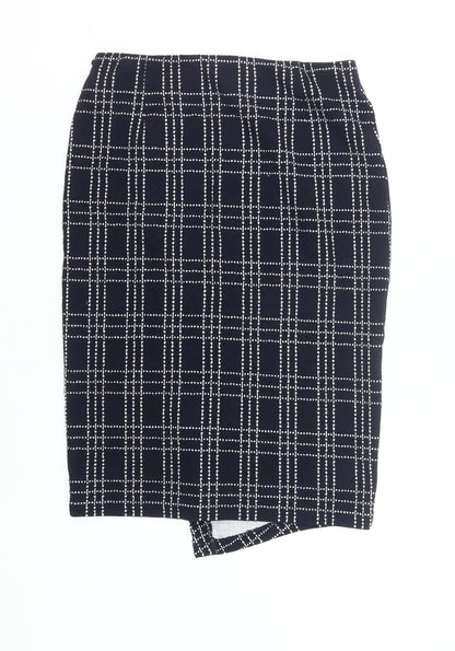 Next Women Black Check Pencil Skirt Size 12 Workwear