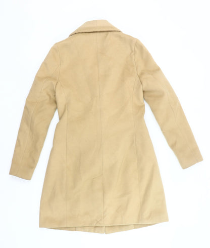 New Look Women Beige Size 6 Mid-Length Double Breasted Coat