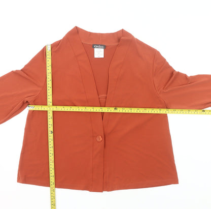 Kim & Co Women’s Brown Blouse Medium 3/4 Sleeve Jersey V-Neck