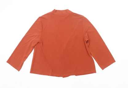 Kim & Co Women’s Brown Blouse Medium 3/4 Sleeve Jersey V-Neck