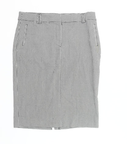 Marks and Spencer Womens Black Check Pencil Skirt Size 18 Long