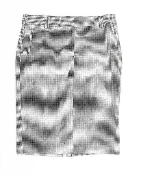 Marks and Spencer Womens Black Check Pencil Skirt Size 18 Long