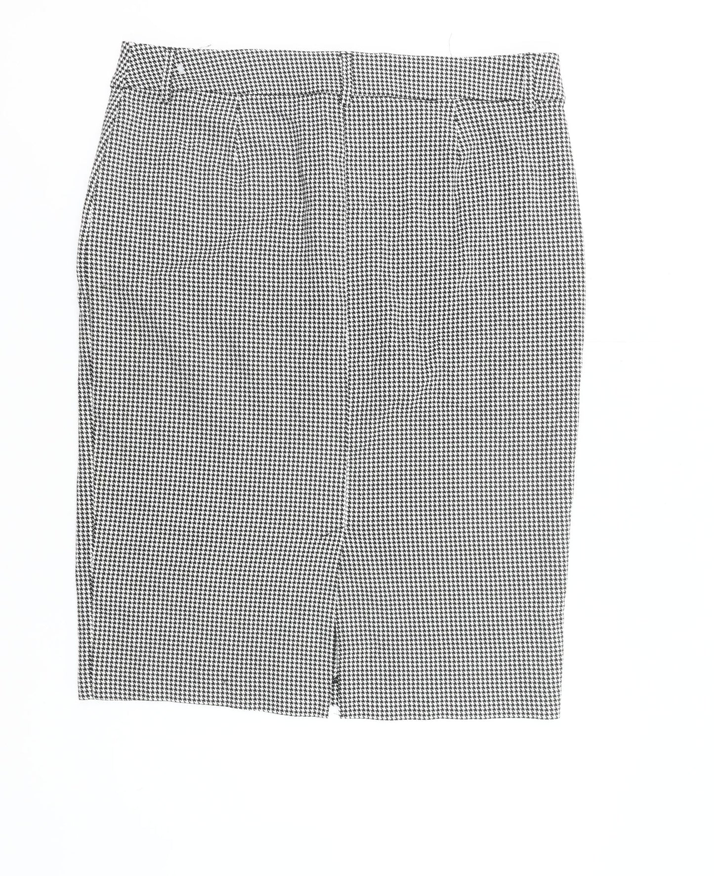 Marks and Spencer Womens Black Check Pencil Skirt Size 18 Long