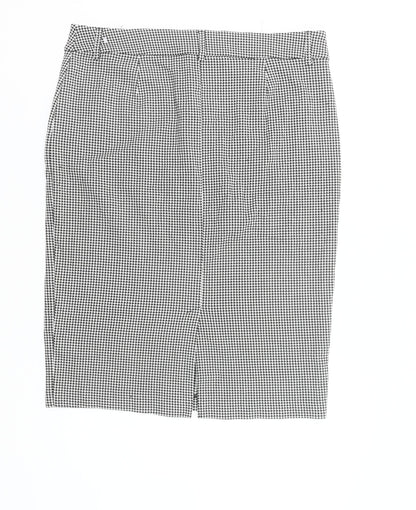 Marks and Spencer Womens Black Check Pencil Skirt Size 18 Long