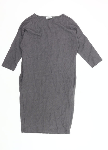 Sapés Womens Grey XS Sheath Dress 3/4 Sleeve Boat Neck Casual Work