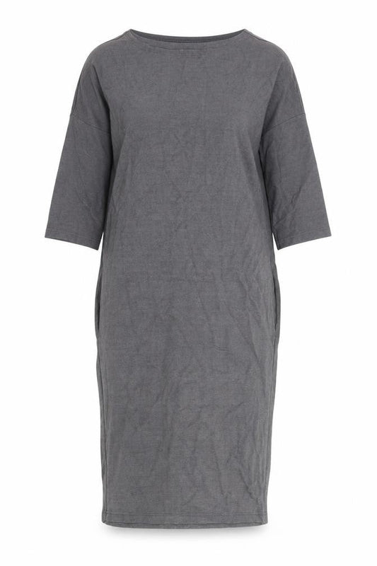 Sapés Womens Grey XS Sheath Dress 3/4 Sleeve Boat Neck Casual Work