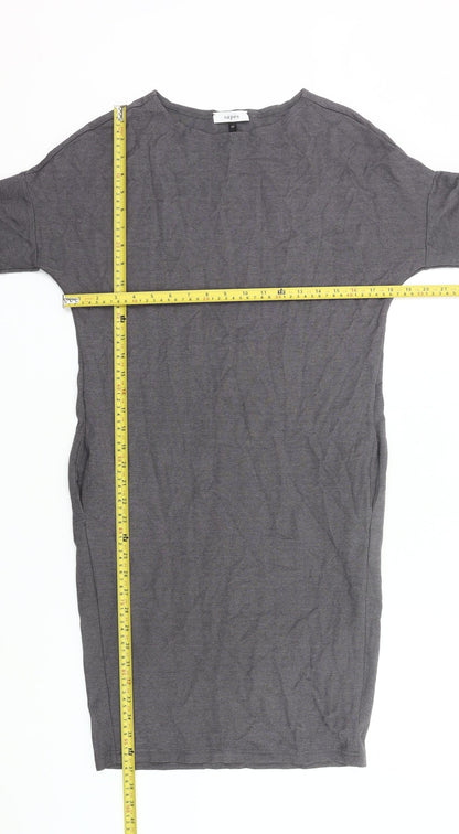Sapés Womens Grey XS Sheath Dress 3/4 Sleeve Boat Neck Casual Work