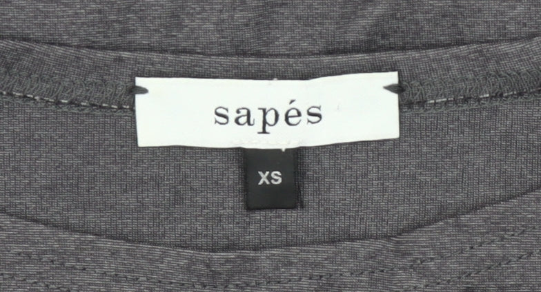 Sapés Womens Grey XS Sheath Dress 3/4 Sleeve Boat Neck Casual Work