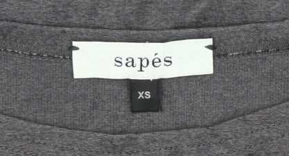Sapés Womens Grey XS Sheath Dress 3/4 Sleeve Boat Neck Casual Work