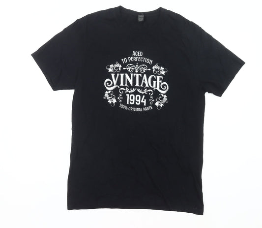 Mens UK Size M Gildan Black  T-Shirt