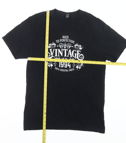 Mens UK Size M Gildan Black  T-Shirt