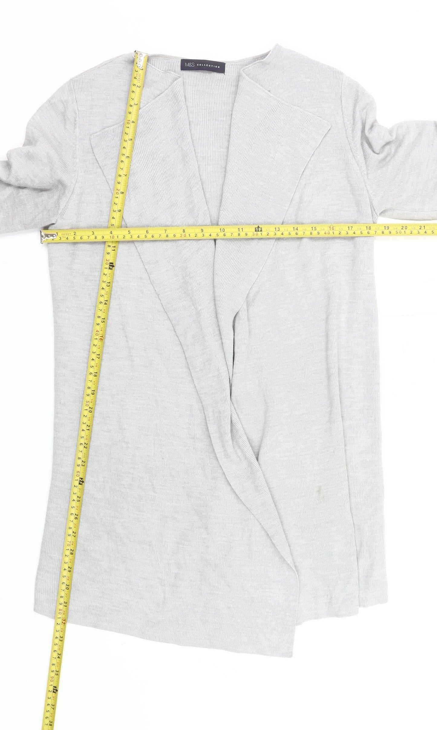 Marks and Spencer Women’s Grey Knit Open Cardigan M