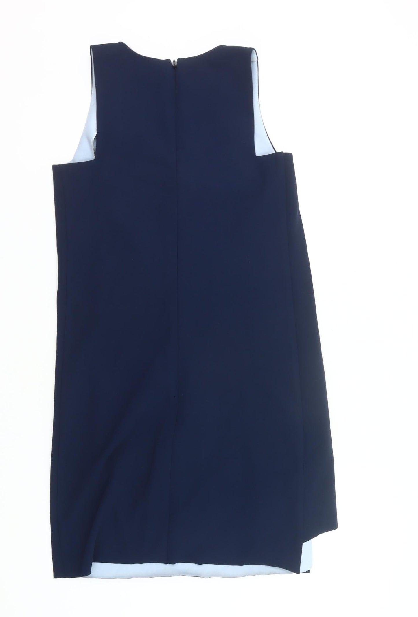 Next Women’s Blue Sheath Dress Size 6 Sleeveless V-Neck Asymmetric