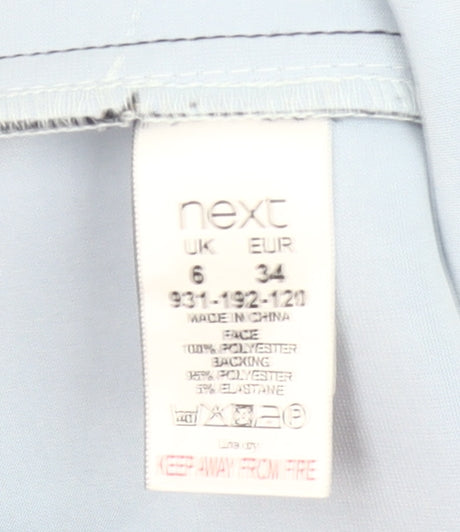 Next Women’s Blue Sheath Dress Size 6 Sleeveless V-Neck Asymmetric