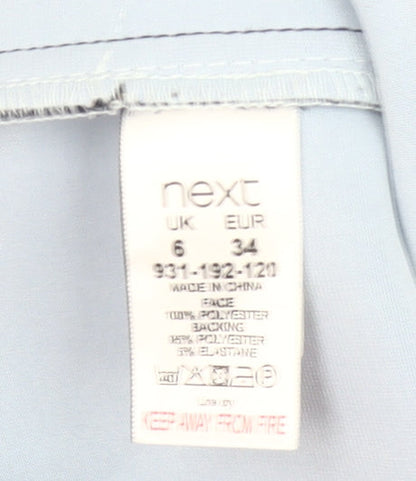 Next Women’s Blue Sheath Dress Size 6 Sleeveless V-Neck Asymmetric