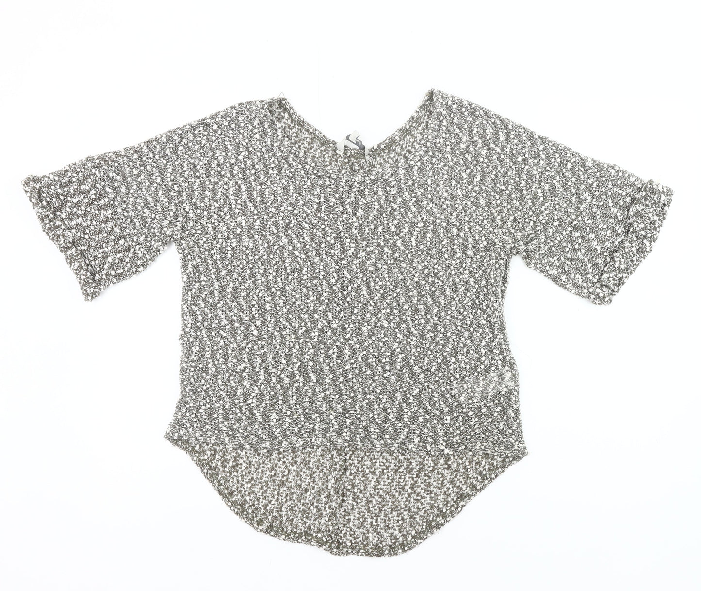 Peacocks Womens Grey Open-Knit Pullover Jumper Size 10