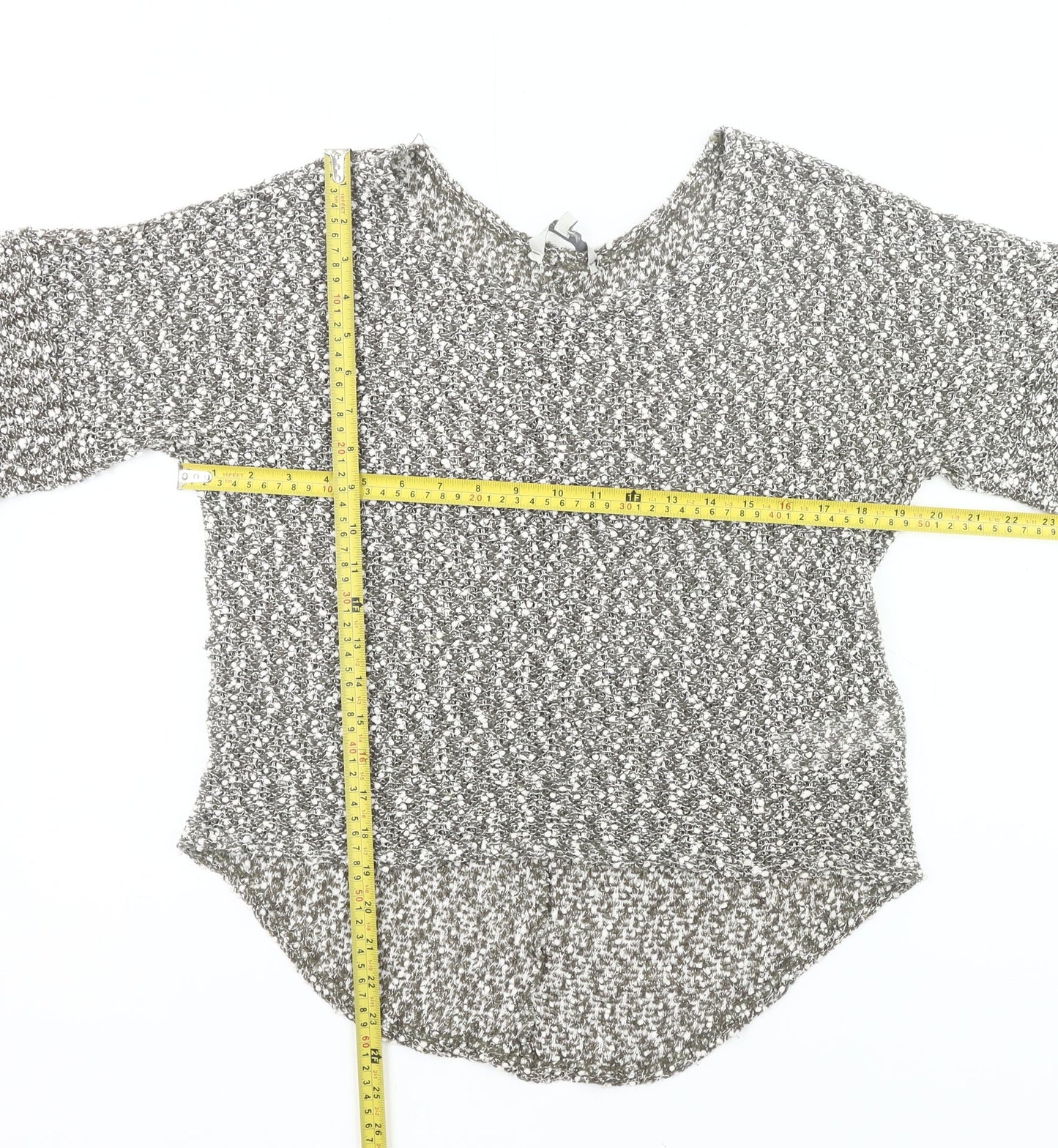 Peacocks Womens Grey Open-Knit Pullover Jumper Size 10