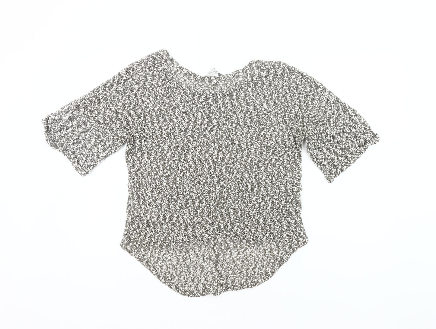 Peacocks Womens Grey Open-Knit Pullover Jumper Size 10