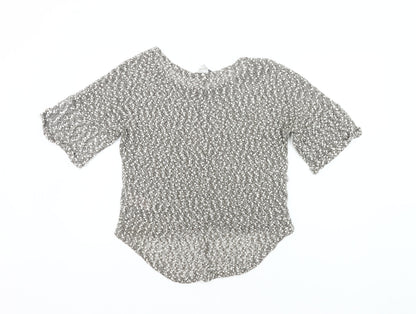 Peacocks Womens Grey Open-Knit Pullover Jumper Size 10