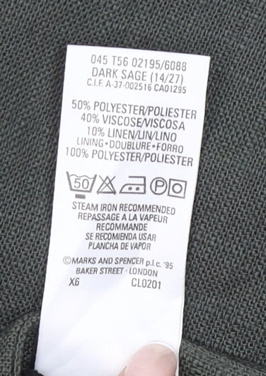 Marks and Spencer Women Green Size 14 Pencil Skirt Knee Length Workwear