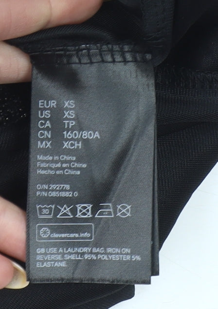 H&M Women Black XS Glitter Slip Midi Dress Party Clubwear