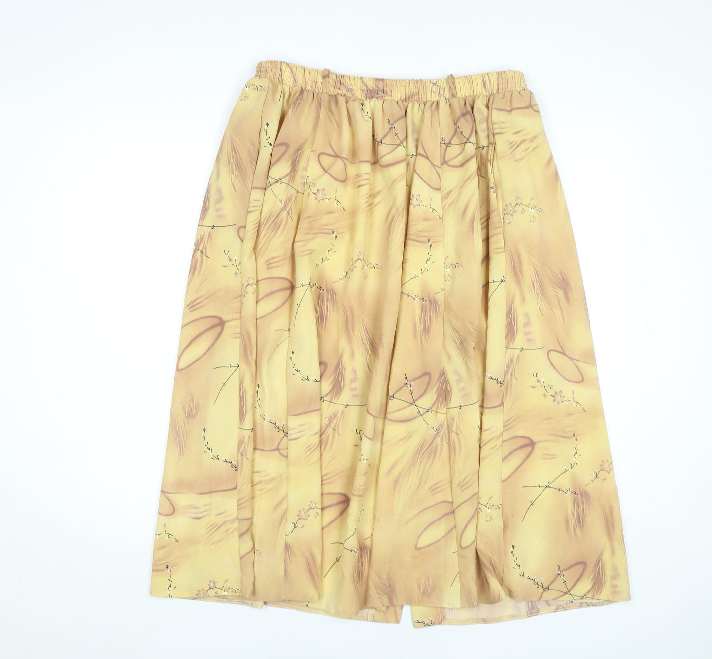 Fantom Womens Yellow Floral A-Line Knee Length Skirt 2XL Viscose