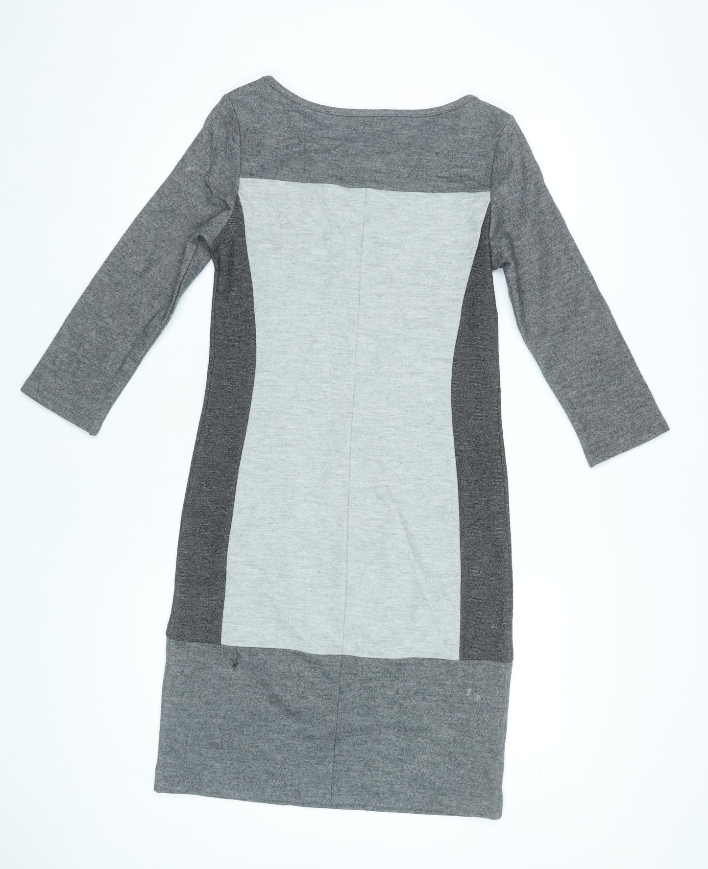 FWM Women’s Grey Colourblock Sheath Dress Size 10 Wool Blend