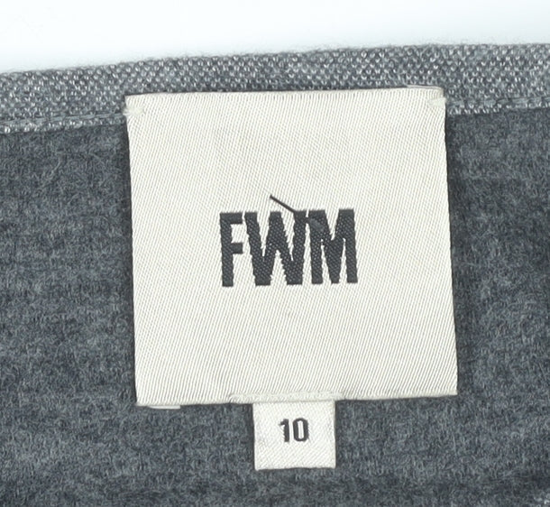 FWM Women’s Grey Colourblock Sheath Dress Size 10 Wool Blend