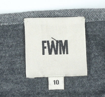 FWM Women’s Grey Colourblock Sheath Dress Size 10 Wool Blend