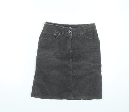 H&M Women’s Grey Corduroy Knee Length Skirt Size 6 Pencil Style