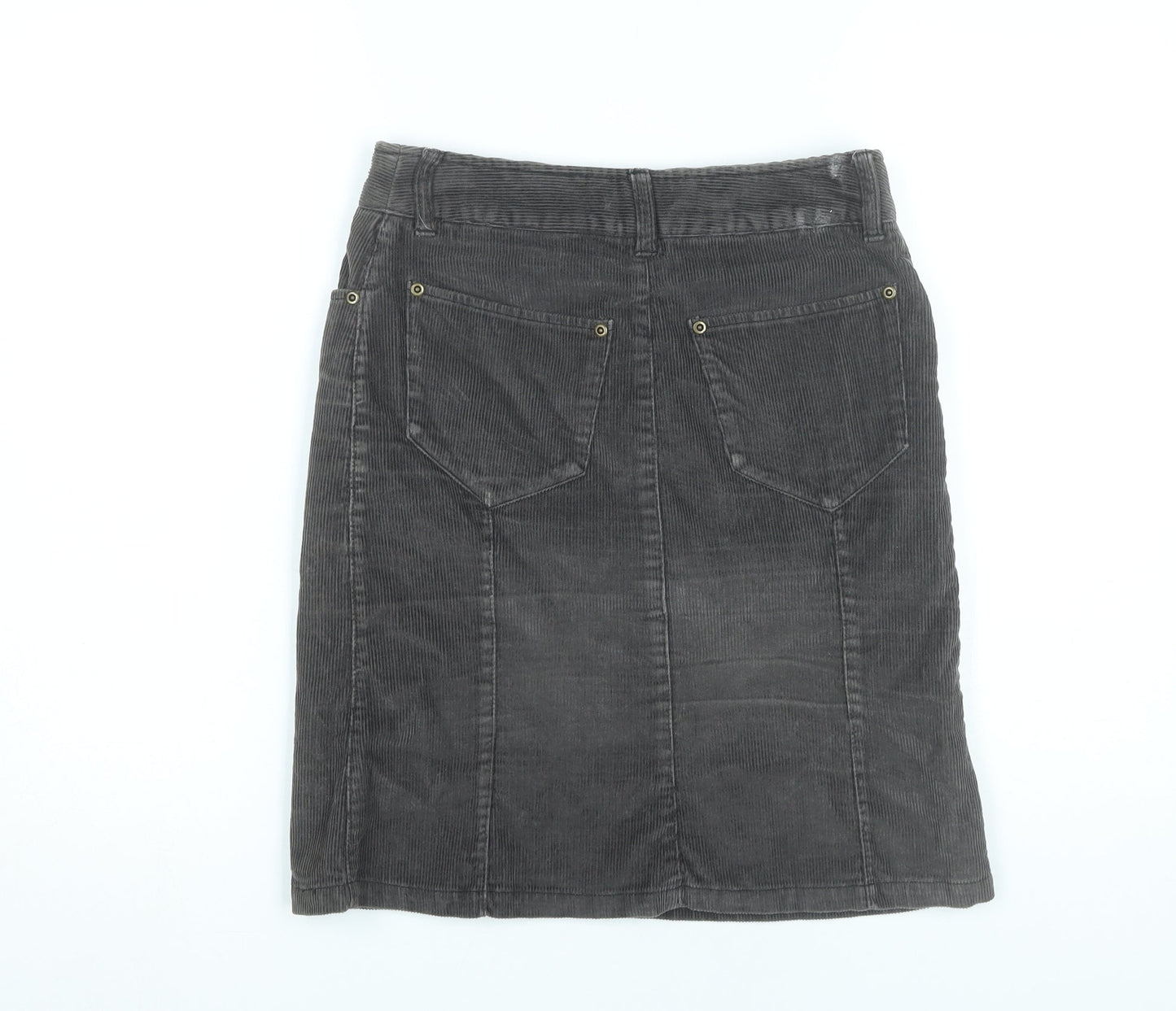 H&M Women’s Grey Corduroy Knee Length Skirt Size 6 Pencil Style