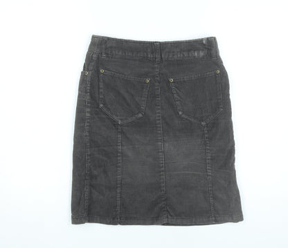 H&M Women’s Grey Corduroy Knee Length Skirt Size 6 Pencil Style
