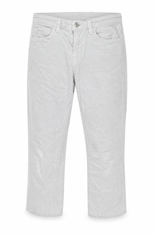 J Brand Women Grey Cropped Corduroy Slim Fit Trousers Size 10