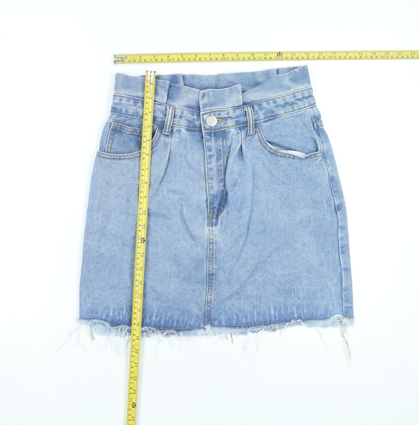Dorothy Perkins Women’s Blue Denim High Rise Mini Skirt UK 10
