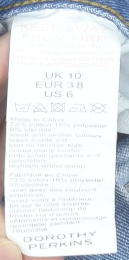 Dorothy Perkins Women’s Blue Denim High Rise Mini Skirt UK 10