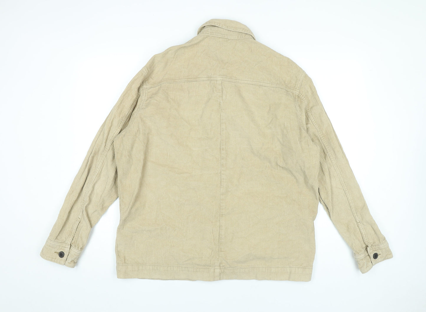 Bershka Men’s Beige Corduroy Relaxed Fit Jacket Size M